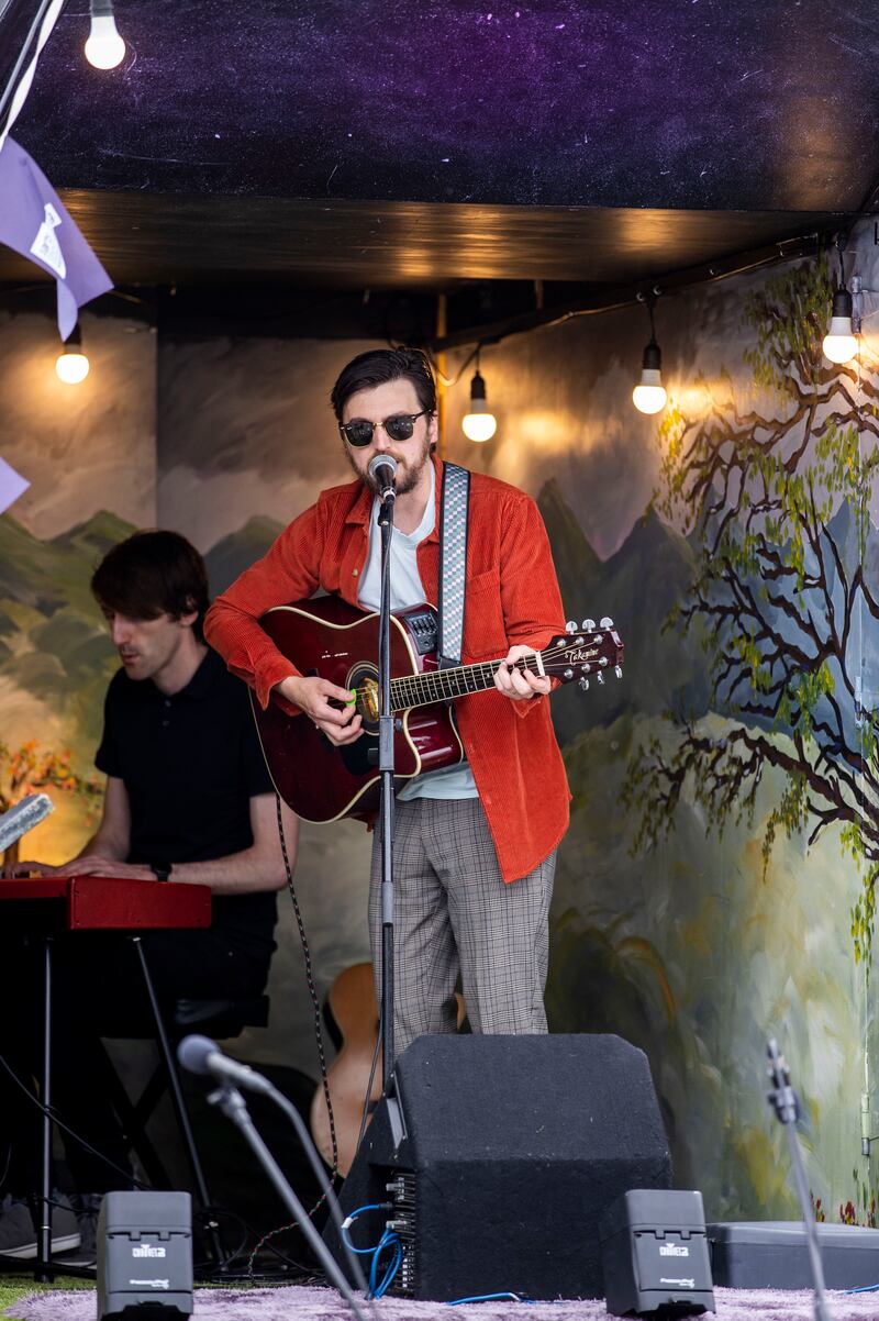 Conal McIntyre and Paul Campbell on stage. Photograph: Tom Honan