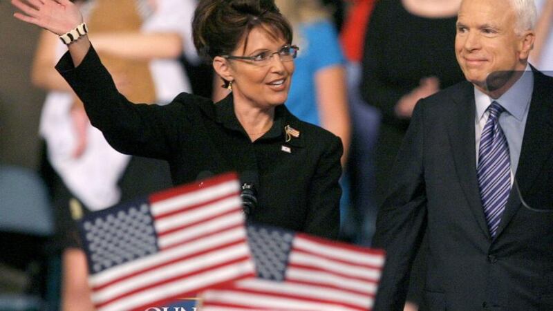 Sarah Palin with former running mate John McCain. photograph: Matt Sullivan/Reuters
