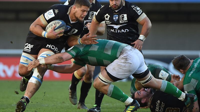 Montpellier’s French lock Paul Willemse is part of a big home pack. Photograph:  Sylvain Thomas/AFP via Getty Images