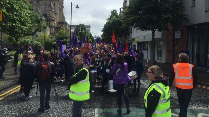 Campaigners on both sides of abortion debate protest in Belfast