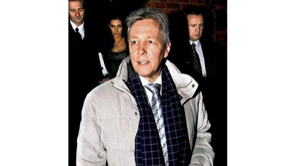 First Minister Peter Robinson leaves DUP headquarters in east Belfast yesterday evening after facing questions from journalists. Photograph: Charles McQuillan/Pacemaker