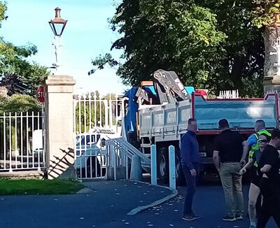 A truck crashed into the Cabra gate of the Phoenix Park