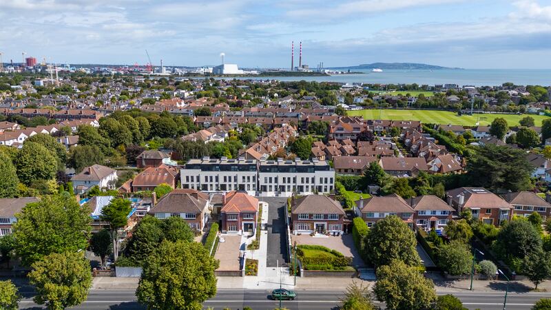 Merrion Gardens, with Dublin Bay in the background