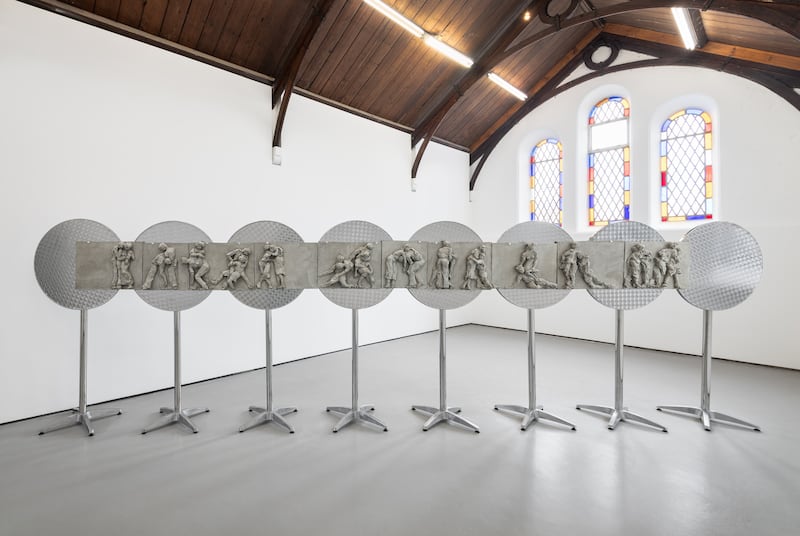 Nicole Wermers, Marathon Dance Relief, showing at St Carthage Hall, Lismore Castle Arts. Photograph: Jed Niezgoda 