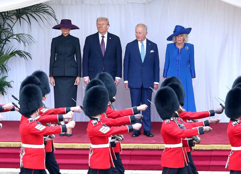 First lady Melania Trump, US president Donald Trump, Britain's King Charles  and Queen Camilla in Windsor. Photograph: Chris Jackson/Getty Images