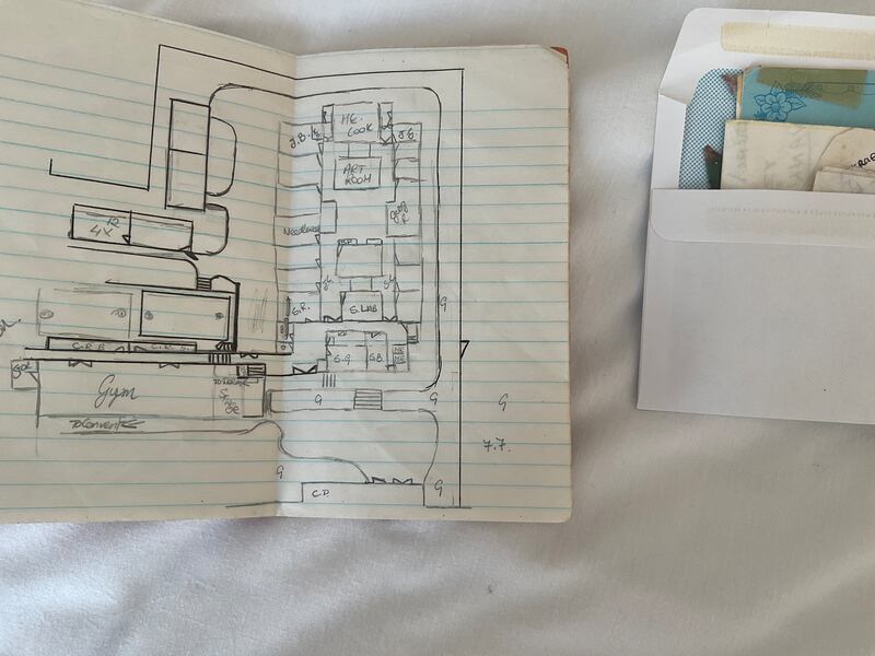 A map of the school Cnoc Mhuire drawn by Ann Lovett in her personal notebook.