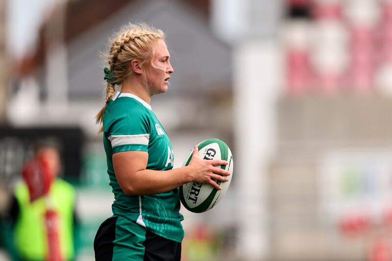 Ireland's Neve Jones during a warm-up match against Canada. Photograph: INPHO/ Ben Brady