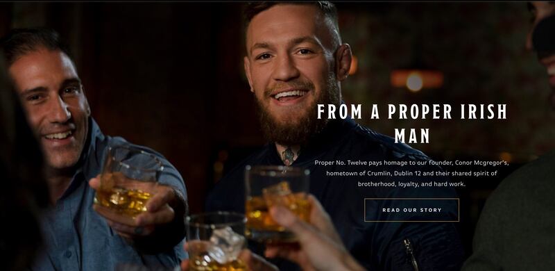 How the Proper No. Twelve whiskey brand established by mixed martial arts fighter Conor McGregor was promoted by Mexican-owned Proximo Spirits on the whiskey's website