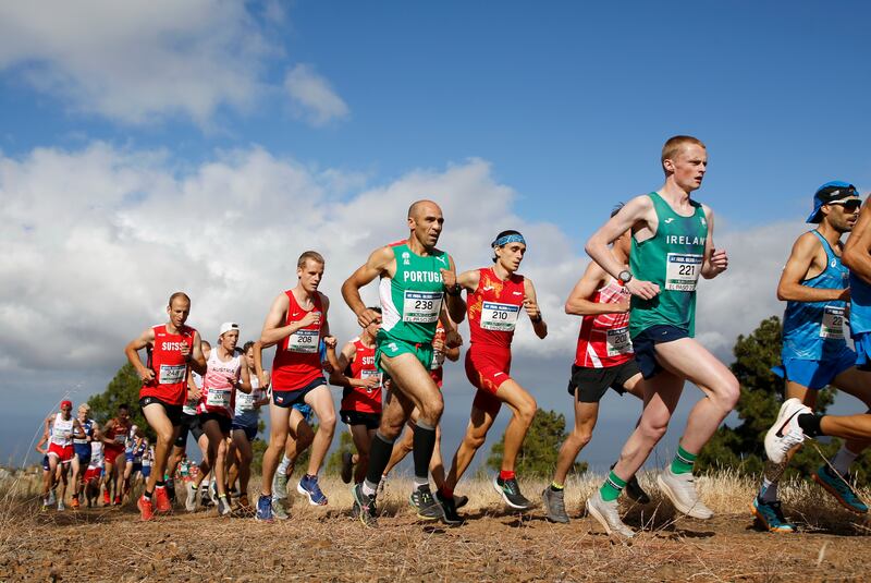 Ireland’s Zak Hanna during the 2022 European Athletics Off-Road Running Championships in El Paso, La Palma, Spain. Photograph: Jose Antonio Miguelez/Inpho