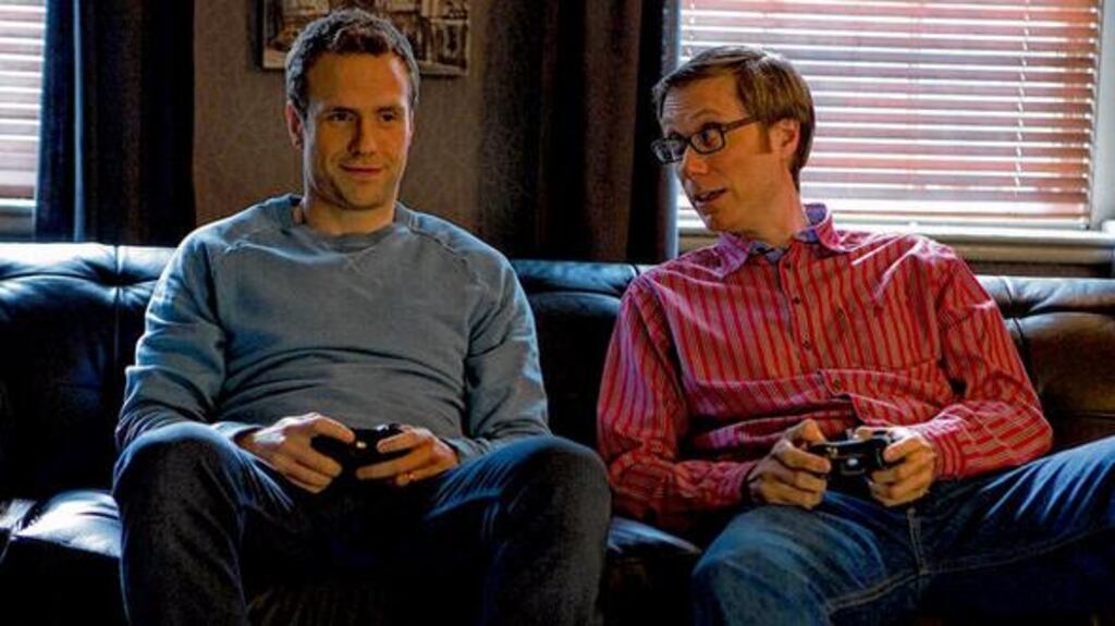 Game boys: Rafe Spall, left, and Stephen Merchant in I Give it a Year.