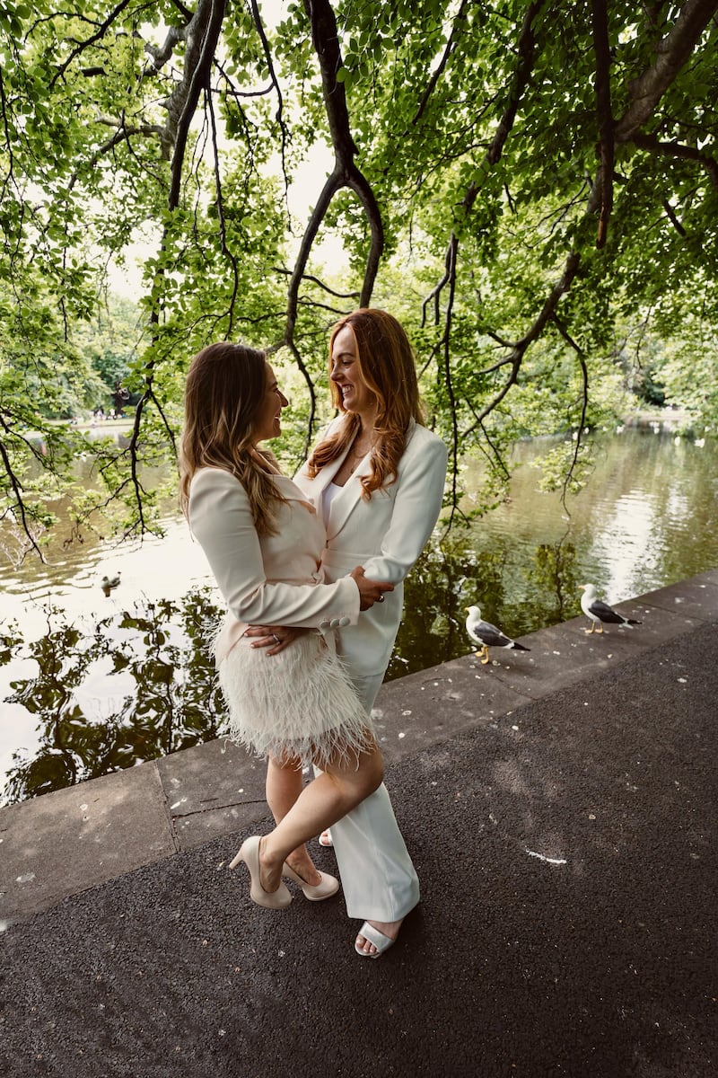 Teodora Wilde and Emma Jane Wilde on their wedding day in Dublin