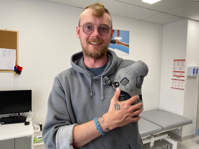 On January 30th, 2025, Eddy Scott lost his arm and leg in a Russian drone strike on his van, which was marked as a humanitarian vehicle. Photograph: Lara Marlowe