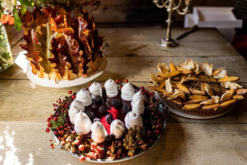 A trio of cakes designed and made by Jess Murphy, inspired by the hats created by Margaret O’Connor