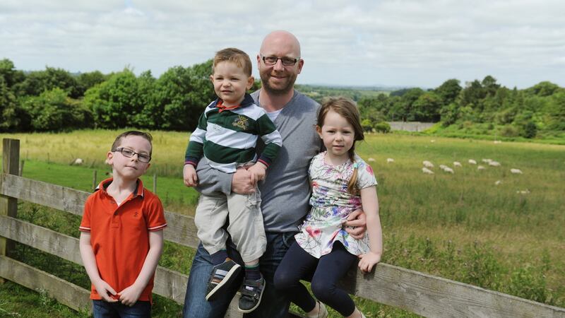 Child psychotherapist Colman Noctor with his children, Odhran, Harry and Layla: “Any parent who is human will raise their voice at their children from time to time.” Photograph: Aidan Crawley