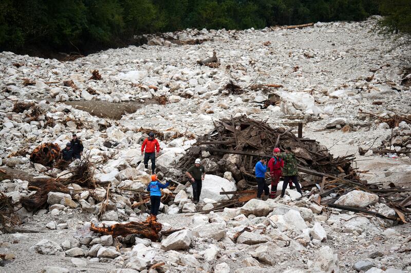 Donja Jablanica: Rescue services in Jablanica and Kiseljak reported several people missing and called for army assistance. Photograph: Nidal Saljic/EPA