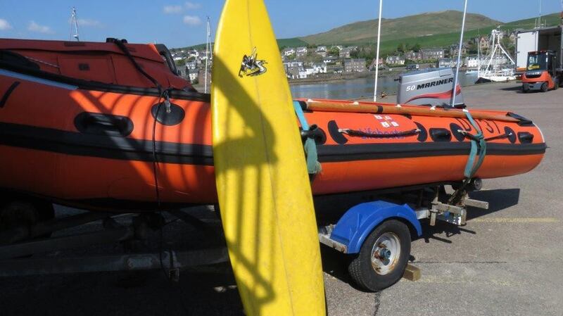 Matthew Bryce’s surfboard which kept him afloat for more than 32 hours  was retrieved by Campeltown RNLI in Scotland.