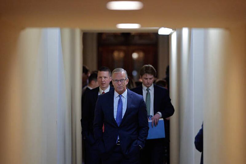 Senate majority leader John Thune. He is being pressured by conservatives to move the Save America Act forward, a priority for president Donald Trump going into the midterm elections. Photograph: Chip Somodevilla/Getty Images