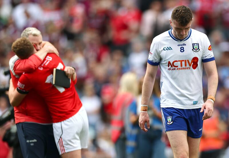 Monaghan's dejected Michael McCarville after the weekend quarter-final against Louth.
Photograph: James Crombie/Inpho