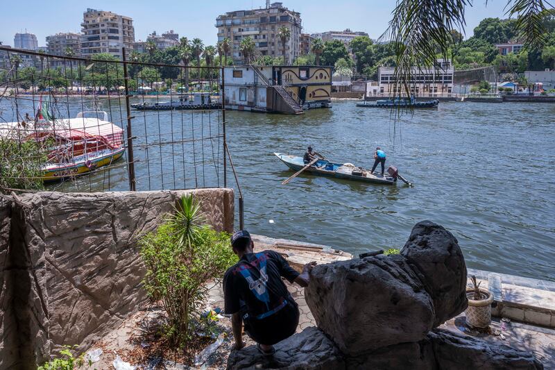 A houseboat is removed from its spot along the Nile River in central Cairo on June 28th. Photograph: Heba Khamis/New York Times