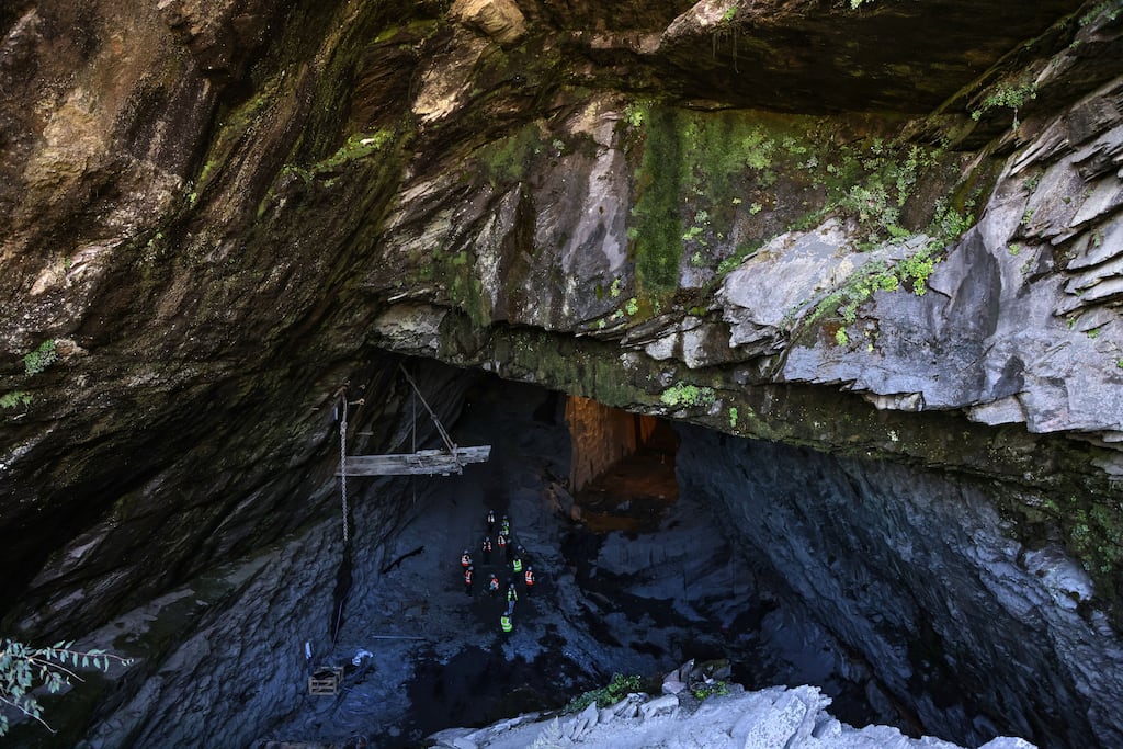 Director of Valentia Slate Aidan Forde says an area at the Kerry quarry has been closed off because of the danger posed by rocks falling from below the grotto: 'I am not trying to get rid of the grotto.' Photograph: Valerie O'Sullivan