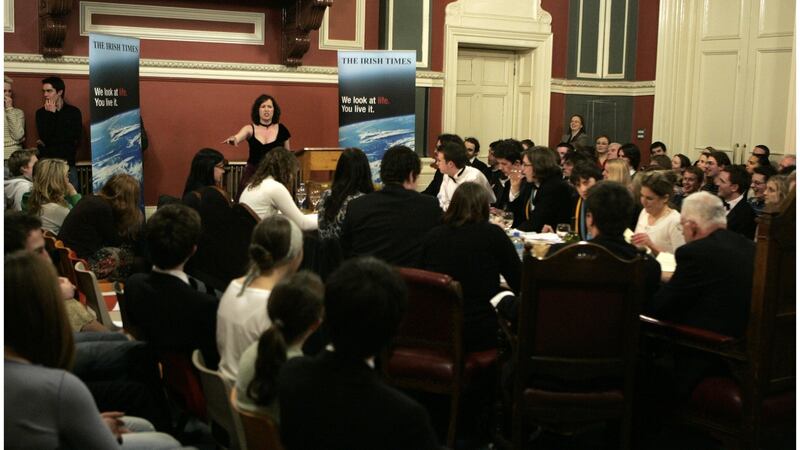 A debate at the Historical Society (“Hist”) at Trinity College Dublin.   Its decision to “disinvite” Prof Richard Dawkins from a scheduled address sparked controversy. File photograph: The Irish Times