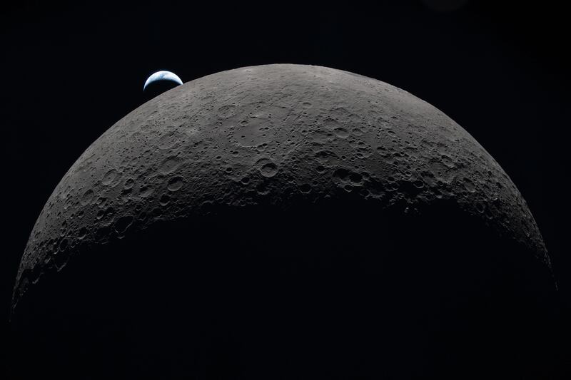 An Earthset captured by the Artemis II crew. Photograph: Nasa via The New York Times
                      