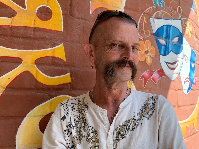 Andriy Yemets, the director of a children’s theatre, is better known as Cossack Mamai. Photograph: Lara Marlowe
