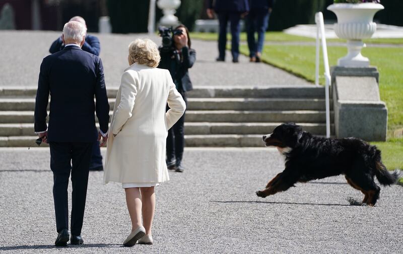 President Joe Biden with Sabina Higgins as Misneach runs past 
