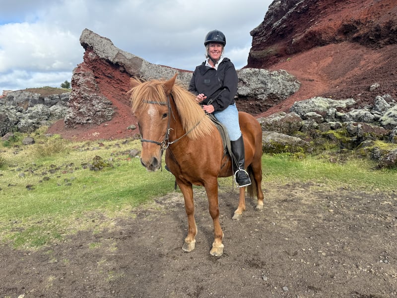 Gemma Tipton on her Icelandic horse, Eldie