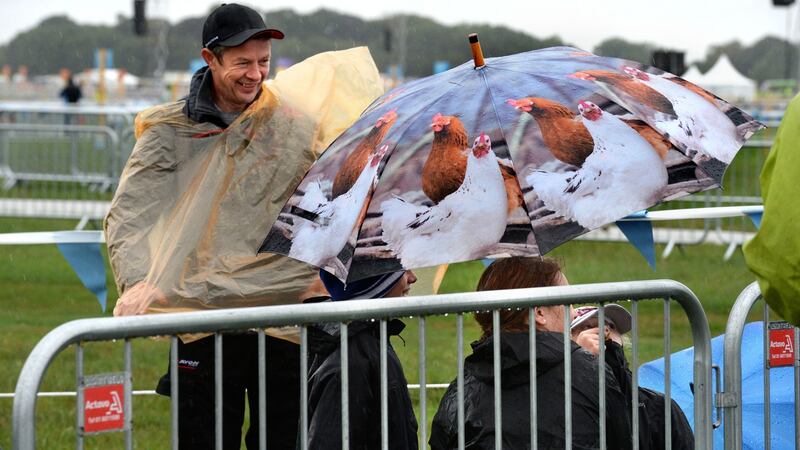 The Byrne family from Ballyduff, Co Kerry, at the  Phoenix Park for the papal mass. Photograph: Cyril Byrne/The Irish Times