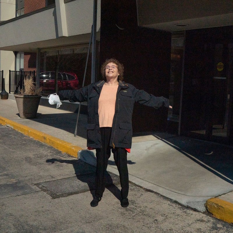 Laura Gross, who experienced long term symptoms after contracting Covid-19, in Fort Lee, New Jersey, US on  March 10th. Photograph: Nancy Borowick/The New York Times