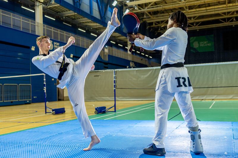 Jack Woolley and Leroy Nsilu Dilandu at Sport Ireland Campus. Photograph: Morgan Treacy/Inpho
