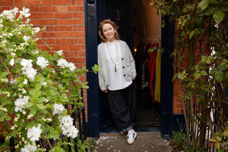 Fashion designer Lucy Downes at her home at 8 Geraldine Street, Phibsborough. Photograph: Alan Betson