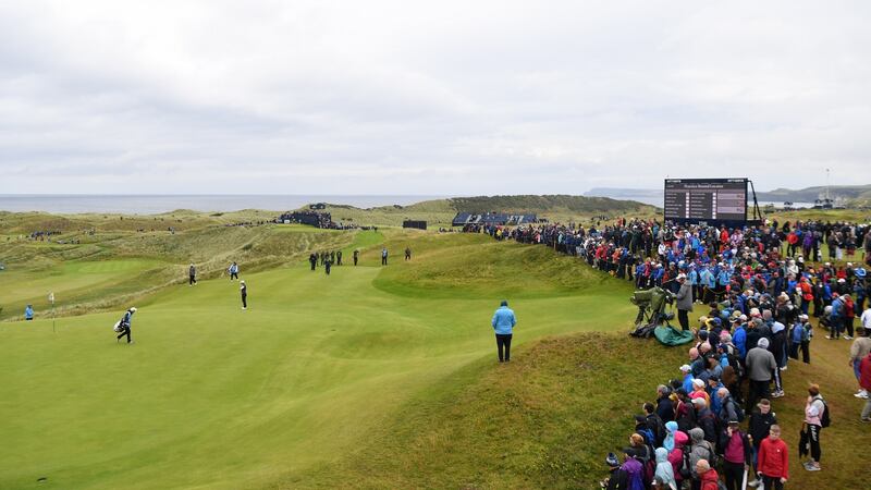The  Par 3 16th hole, aptly named Calamity Corner, on  the Dunluce Links at Royal Portrush. Photograph:  Stuart Franklin/Getty Images