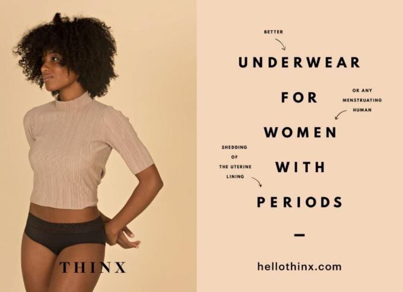 One of the Thinx period underwear ads banned from the New York Subway for ‘the language used’
