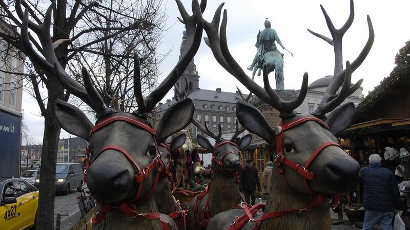 The Christmas market at Hojbroplads in Copenhagen. Photograph:  Francis Joseph Dean/Deanpictures