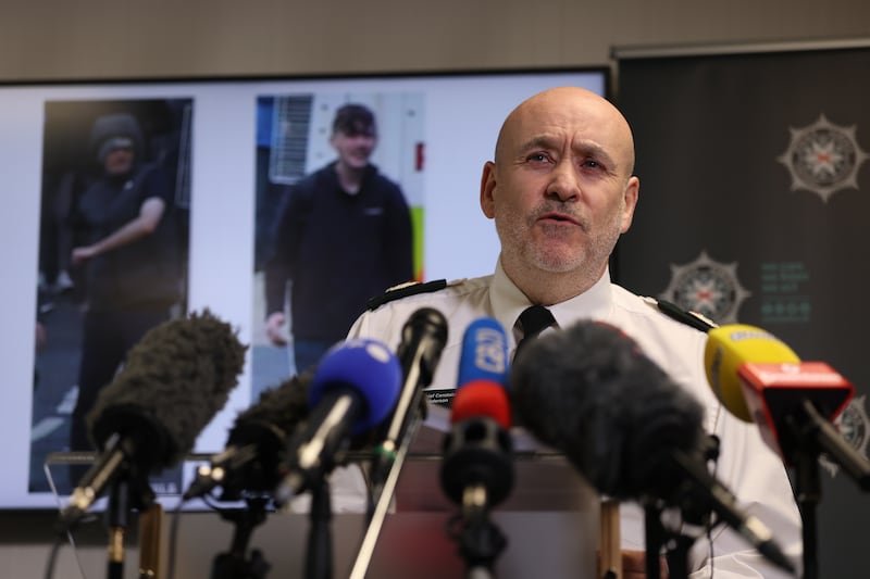 Assistant Chief Constable Ryan Henderson speaking to the media at Police Service of Northern Ireland's headquarters in Belfast on Thursday. Photograph: Liam McBurney/PA Wire