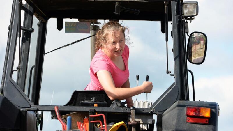 Siobhan Hennessy, West Cork, competing in the Farmerette Class, at the National Ploughing Championships at Ratheniska , Co Laois. Photograph: Eric Luke