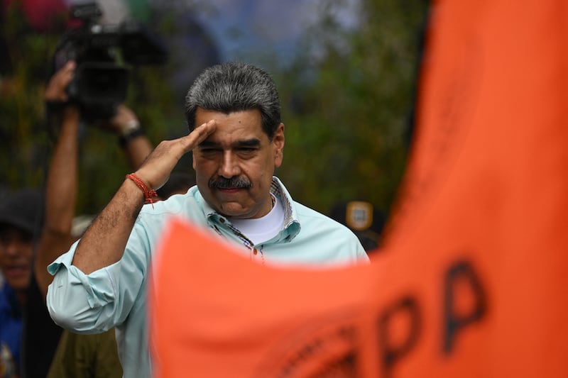 Venezuela's president Nicolas Maduro gestures during a rally to mark the anniversary of the Battle of Santa Ines, in Caracas on December 10th. Photograph: Federico Parra/ AFP via Getty Images