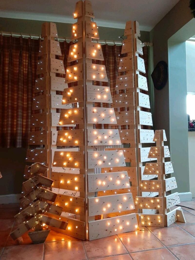 Sustainable Christmas tree from Brian Murray of MK Custom Furniture. See xmastreesireland on Instagram