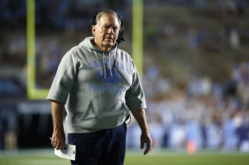 Bill Belichick during a North Carolina Tar Heels game last September. Photograph: Jared C Tilton/Getty Images