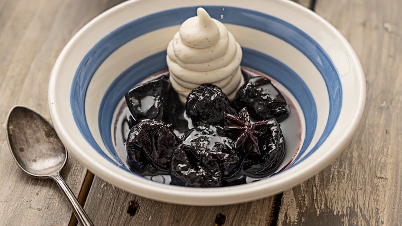 Mark Moriarty’s recipe for red wine prunes with mascarpone ‘a la Etto’