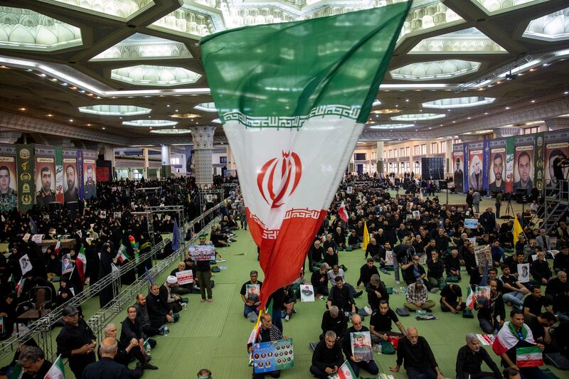 Government supporters gather in Tehran to commemorate victims of Israel’s recent attacks. Photograph: Arash Khamooshi/The New York Times