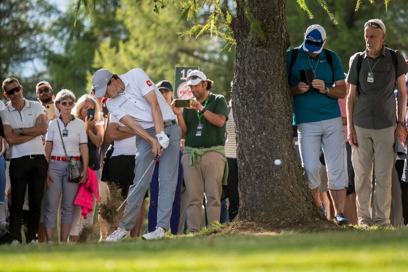 Matt Fitzpatrick bogeyed three of the last four as victory eluded the former US Open champion in Crans Montana, western Switzerland. Photograph: Fabrice Coffrini/AFP via Getty Images