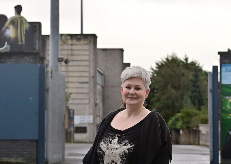“The fact it would bring thousands of people to the area and generate income is only a positive thing,” says Catherine McQuaid, who lives in an apartment across the road from the boarded up grounds. Photograph: Colm Lenaghan/Pacemaker