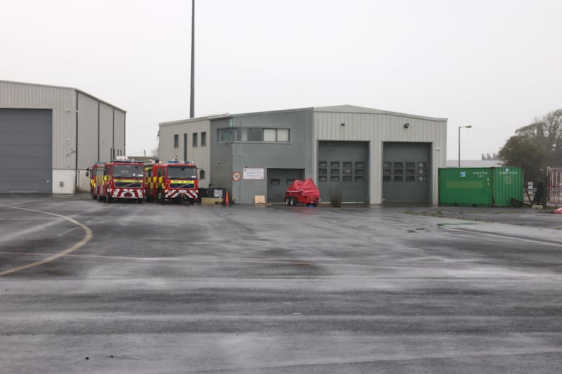 Fire tenders on the tarmac at Galway Airport. Photograph: Dara Mac Dónaill/The Irish Times
