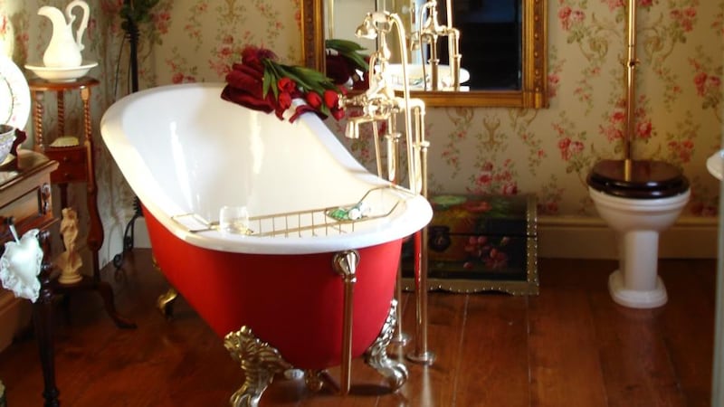 A luxurious bathroom on a return at 22 Howth Road has a slipper bath as well as a shower and period-style sanitary ware.