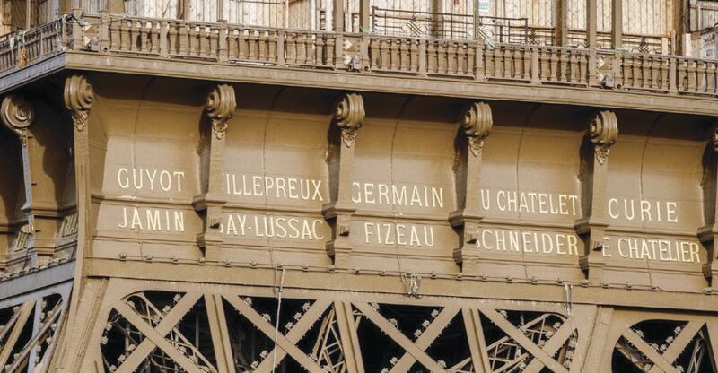 An artist's impression of how the new inscriptions on the Eiffel Tower will look. Photograph: Agence Pierre-Antoine Gatier