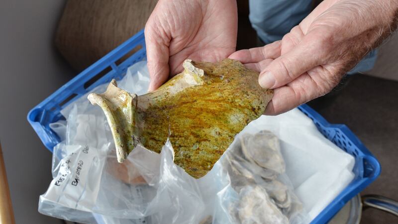 ‘It’s a big site but we struck gold almost straight away and filled a shed with medieval pottery and artefacts.’ Photograph: Alan Betson/The Irish Times