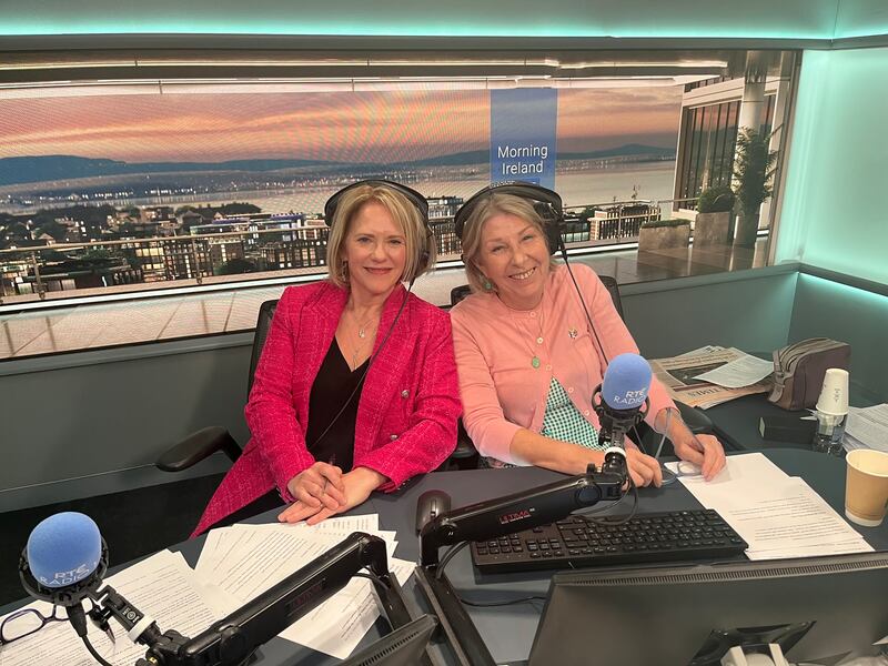 Mary Wilson and Aine Lawlor on their final day on RTÉ Radio 1's flagship news programme. Photograph: courtesy @lawlor_aine